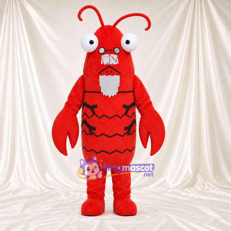 Maskottchenkostüm Hummer – rot – Fühler; Bart (weiß) Maskottchenkostüm Hummer – rot – Fühler; Bart (weiß)