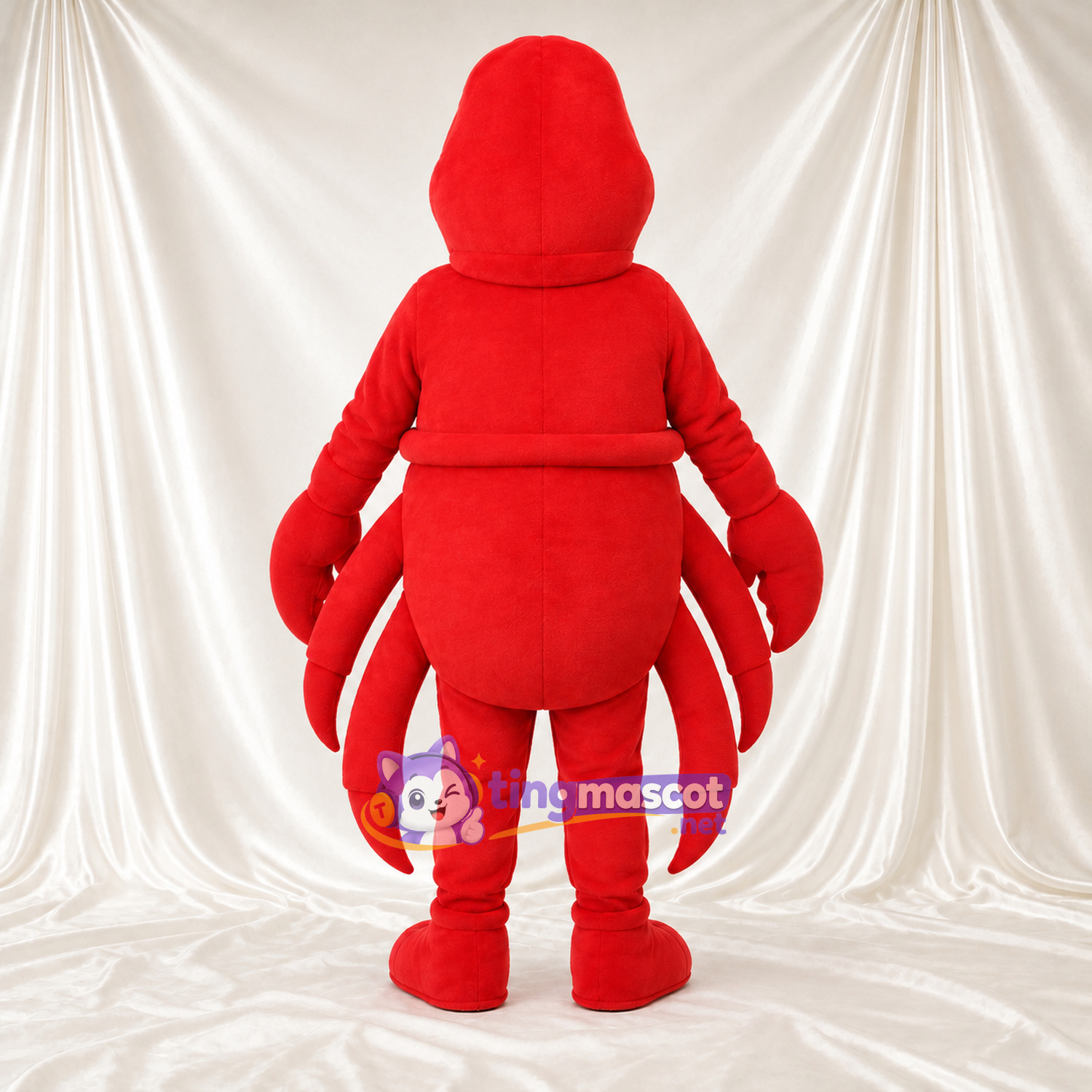 Maskottchenkostüm Hummer – rot – Augen (gelb); Breites Zahngrinsen Maskottchenkostüm Hummer – rot – Augen (gelb); Breites Zahngrinsen