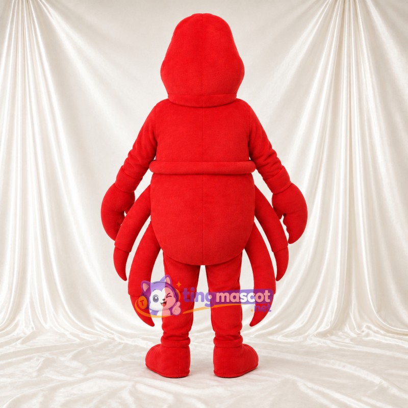 Maskottchenkostüm Hummer – rot – Augen (gelb); Breites Zahngrinsen Maskottchenkostüm Hummer – rot – Augen (gelb); Breites Zahngrinsen