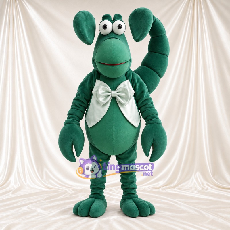 Costume de mascotte Scorpion – vert – Nœud papillon (blanc) Costume de mascotte Scorpion – vert – Nœud papillon (blanc)