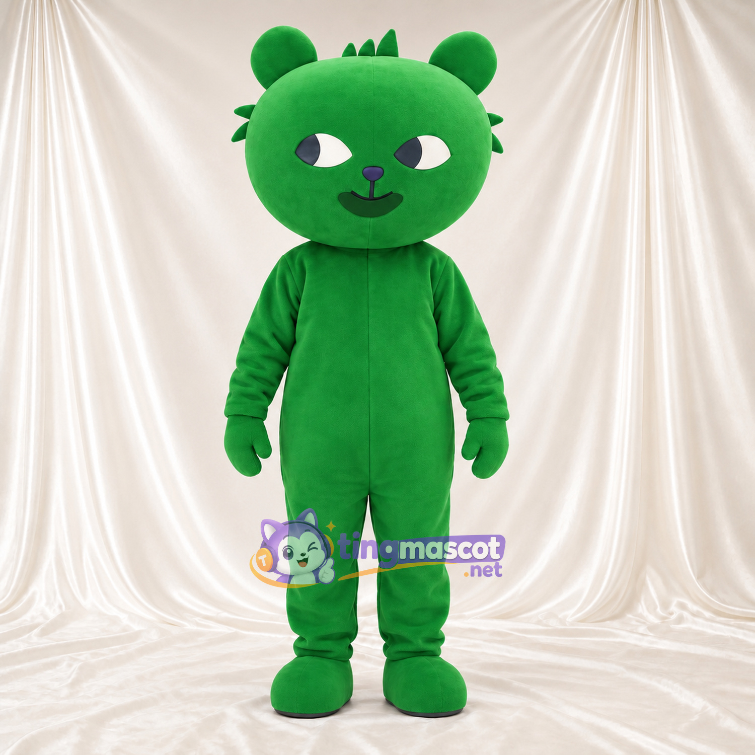 Maskottchenkostüm Alien-Katze – grün – Nase (violett)