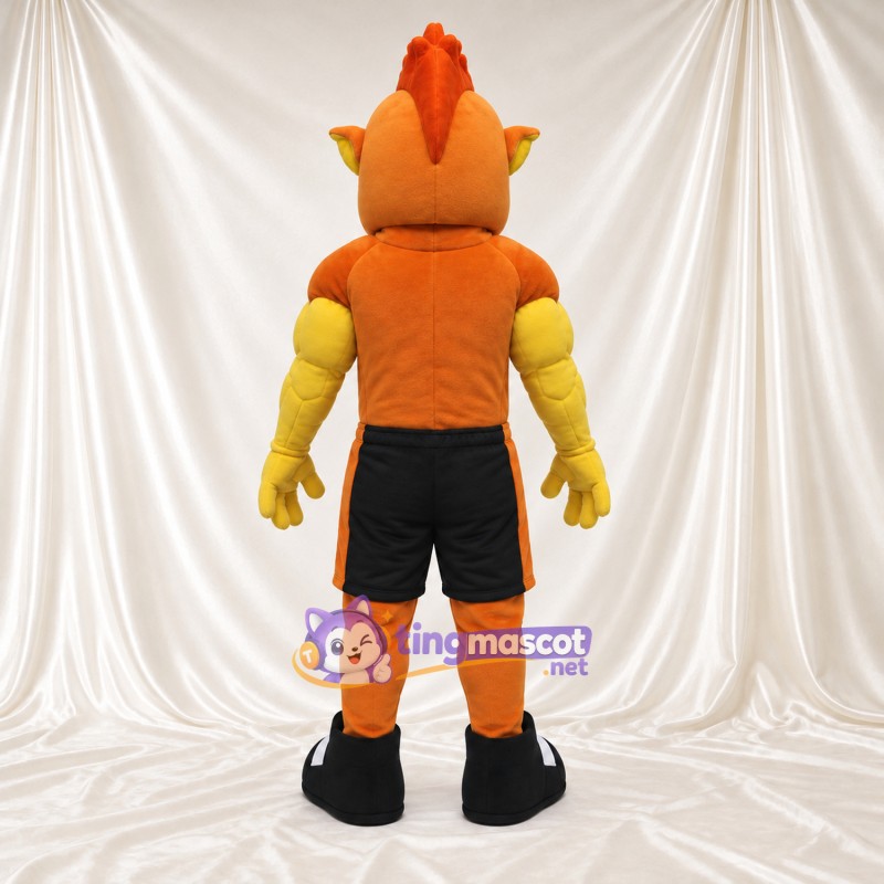 Maskottchenkostüm Außerirdischer – orange – Brust (gelb) Maskottchenkostüm Außerirdischer – orange – Brust (gelb)
