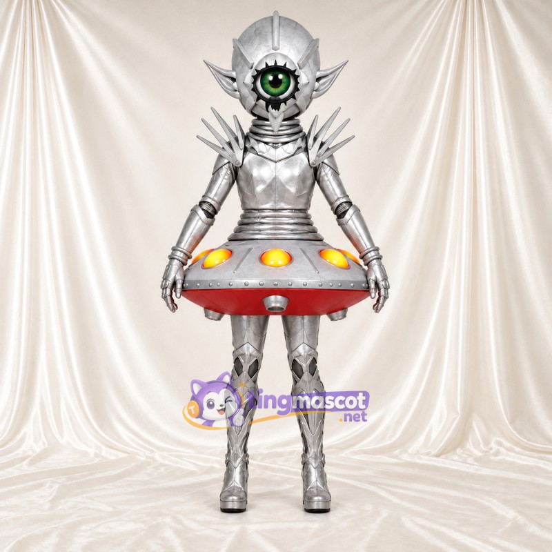 Maskottchenkostüm Außerirdischer – silberfarben – Outfit Maskottchenkostüm Außerirdischer – silberfarben – Outfit
