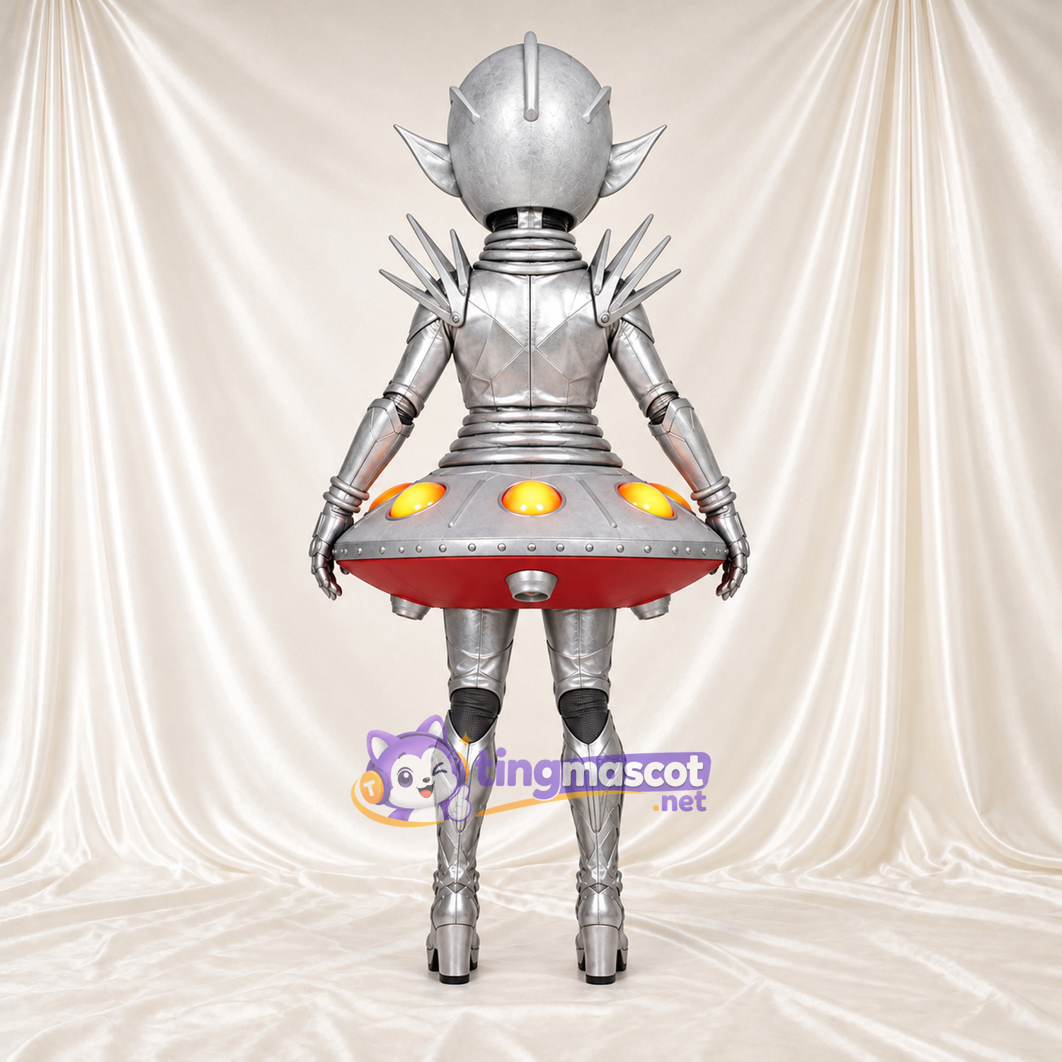 Maskottchenkostüm Außerirdischer – silberfarben – Outfit Maskottchenkostüm Außerirdischer – silberfarben – Outfit