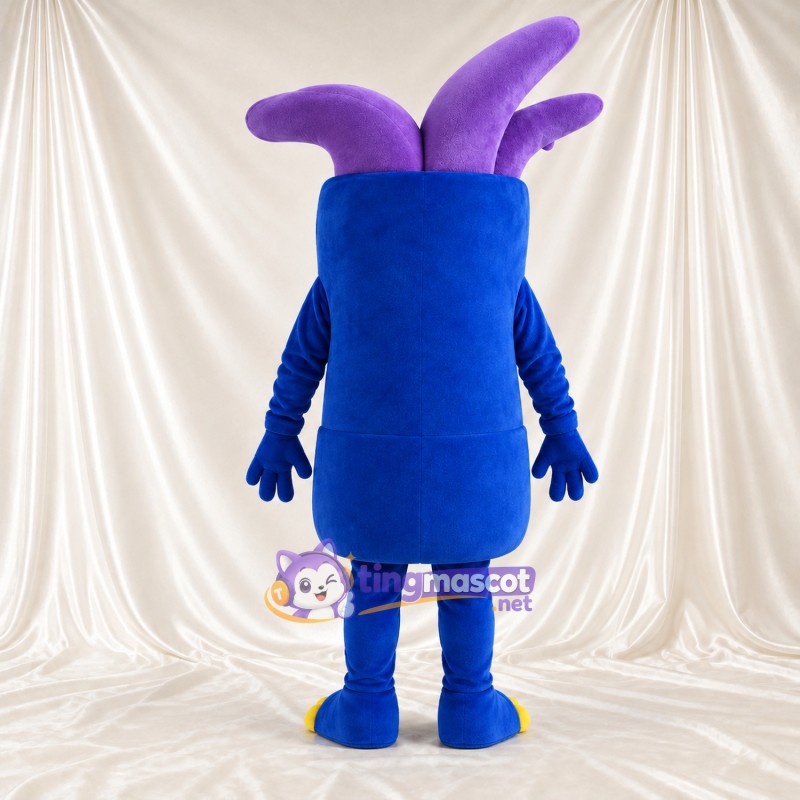 Maskottchenkostüm Einäugiges Monster – blau – Fühler (violett) Maskottchenkostüm Einäugiges Monster – blau – Fühler (violett)