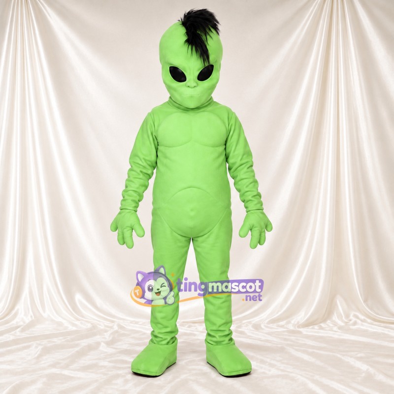 Costume de mascotte Extraterrestre – vert – Crête iroquoise (noir) Costume de mascotte Extraterrestre – vert – Crête iroquoise (noir)