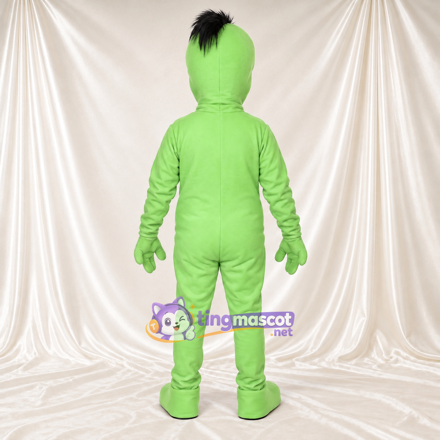 Costume de mascotte Extraterrestre – vert – Crête iroquoise (noir) Costume de mascotte Extraterrestre – vert – Crête iroquoise (noir)