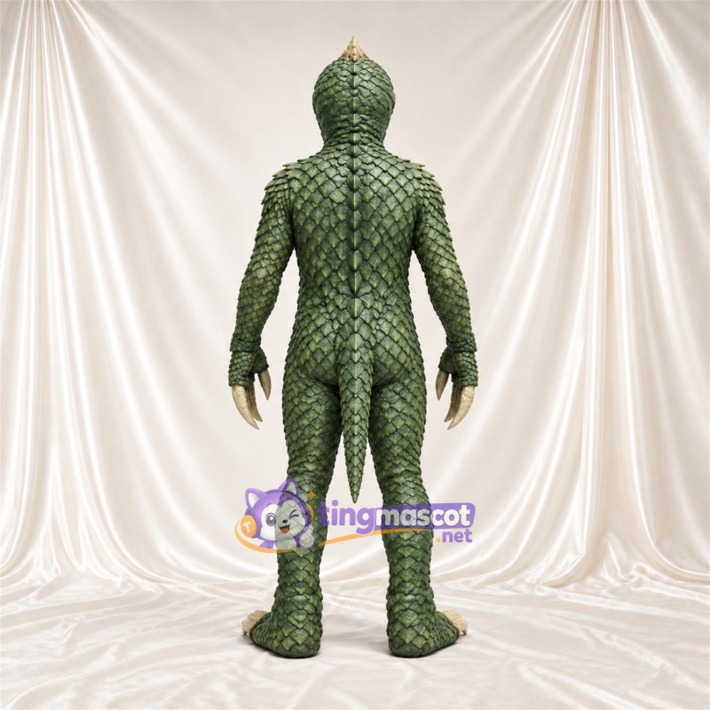 Maskottchenkostüm Reptilien-Alien – grün – Bauch (creme) Maskottchenkostüm Reptilien-Alien – grün – Bauch (creme)