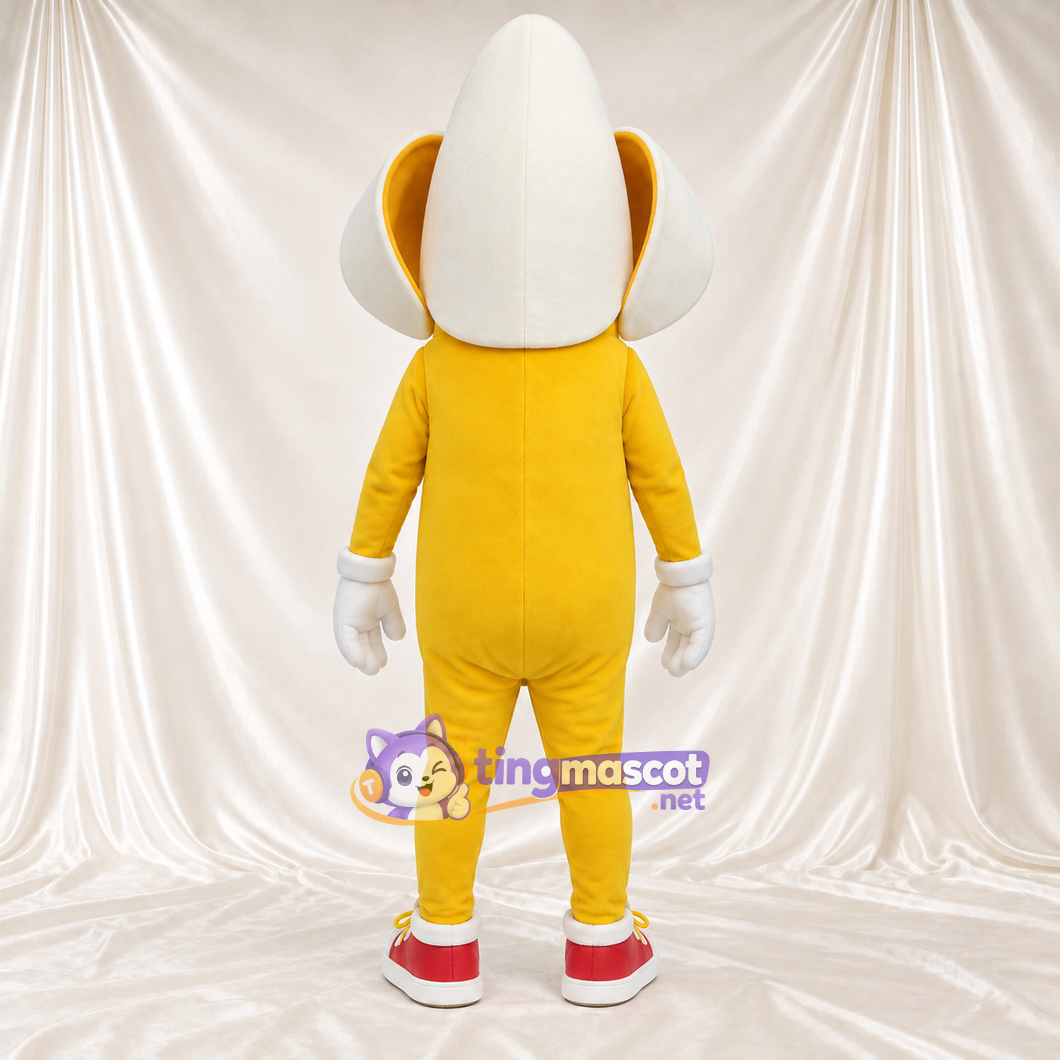 Maskottchenkostüm Banane – gelb – Handschuhe (weiß); Oberteil Maskottchenkostüm Banane – gelb – Handschuhe (weiß); Oberteil