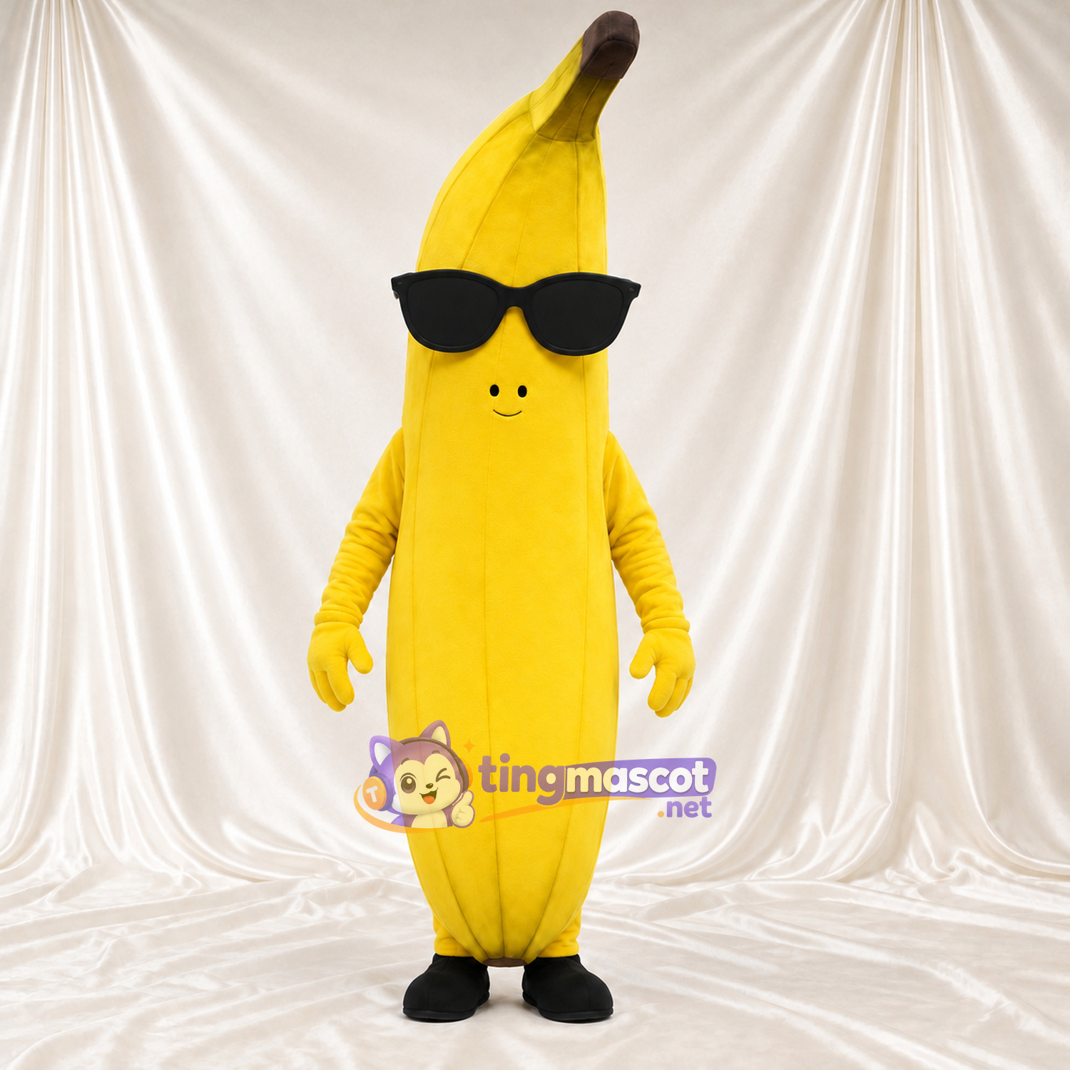 Yellow Banana Mascot Costume - Black Sunglasses Yellow Banana Mascot Costume - Black Sunglasses