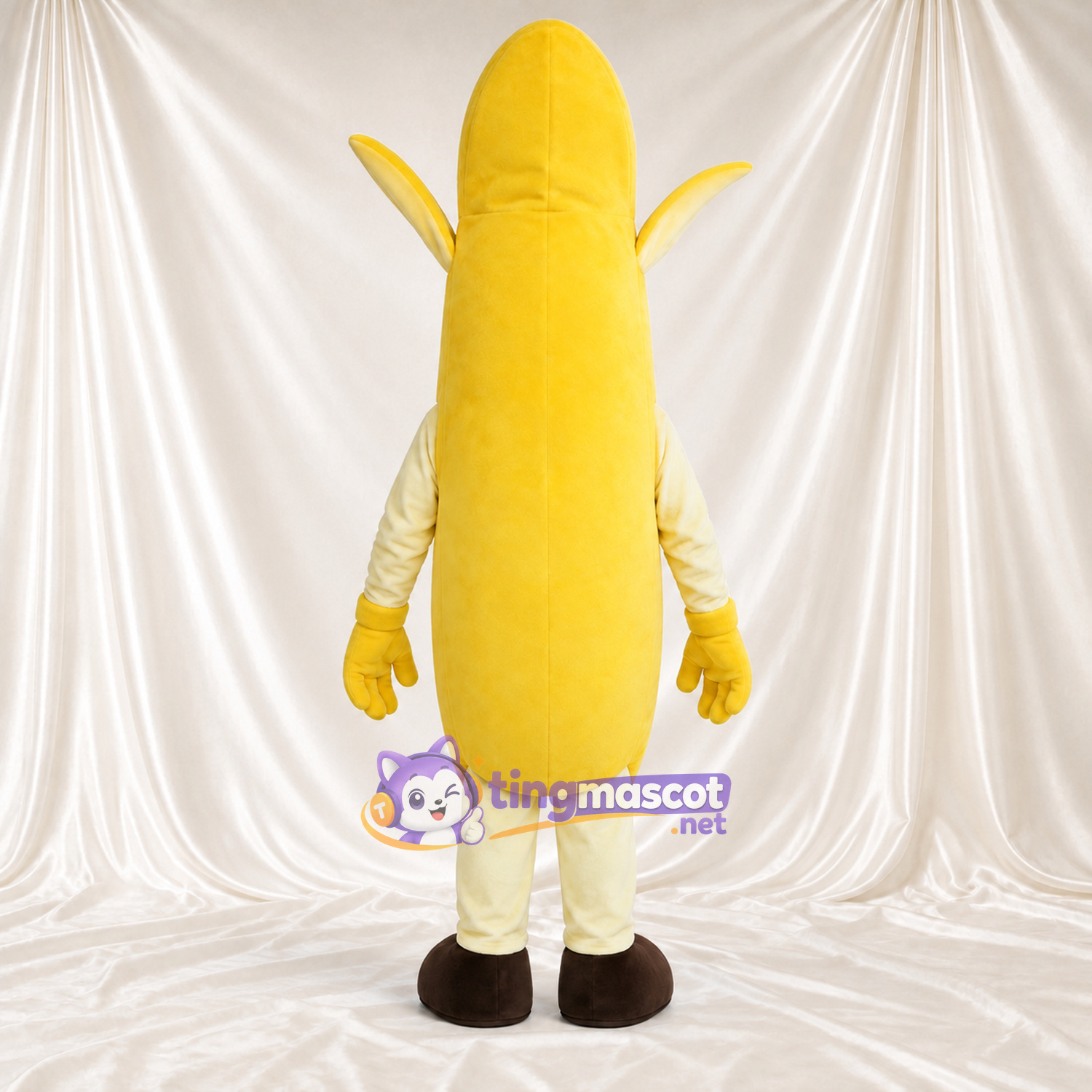 Yellow Banana Mascot Costume - Brown Feet and Cream Legs Yellow Banana Mascot Costume - Brown Feet and Cream Legs