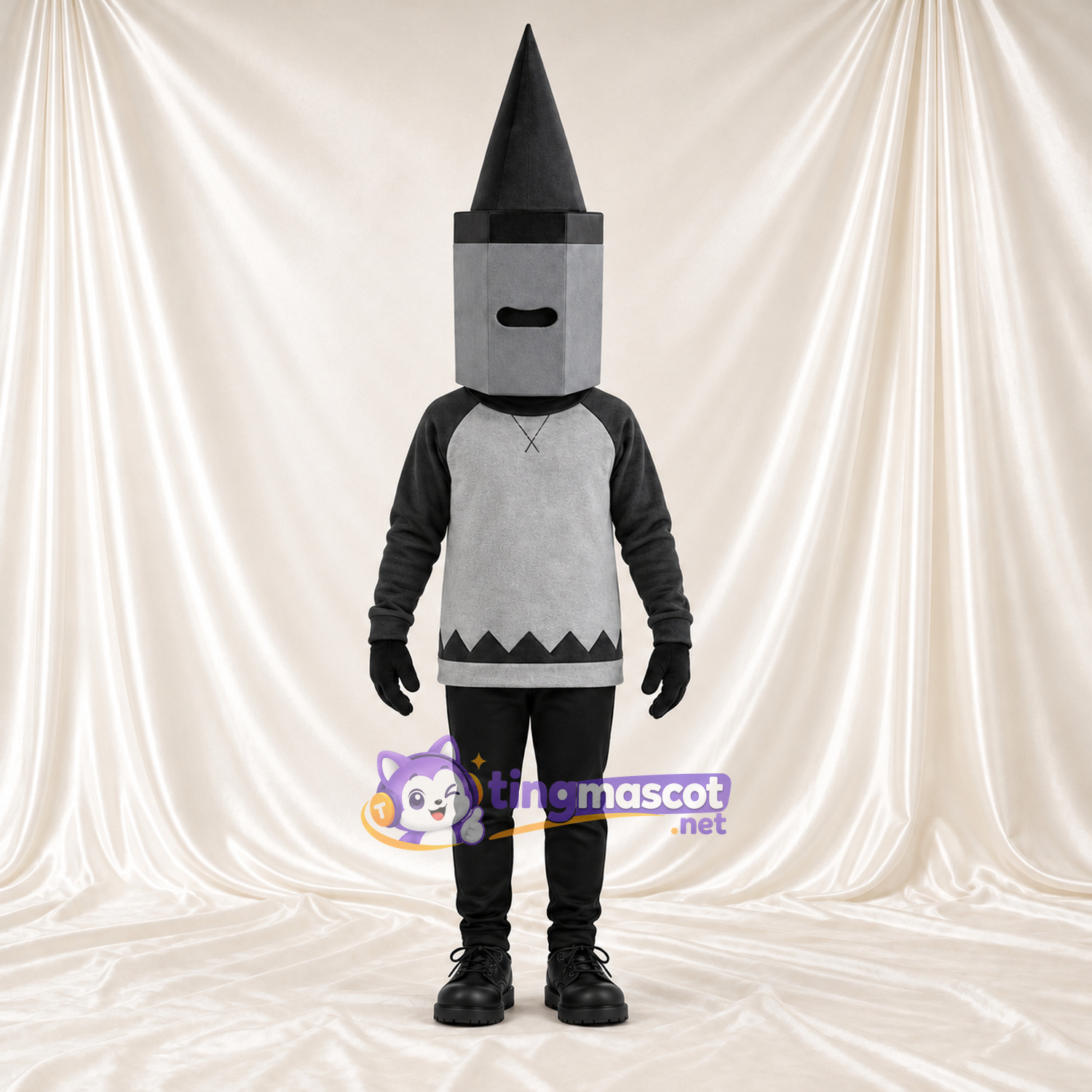 Costume de mascotte Crayon de cire – gris Costume de mascotte Crayon de cire – gris