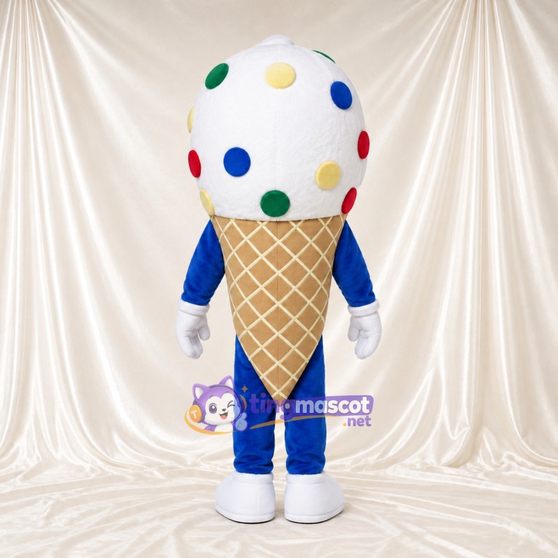 Maskottchenkostüm Eiscreme – mehrfarbig – Streuseldekor (bunt) Maskottchenkostüm Eiscreme – mehrfarbig – Streuseldekor (bunt)