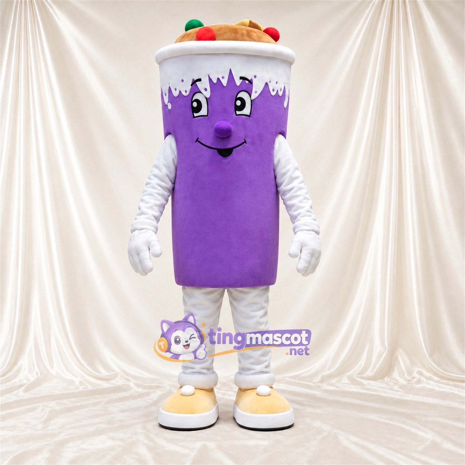 Maskottchenkostüm Eisbecher – violett Maskottchenkostüm Eisbecher – violett