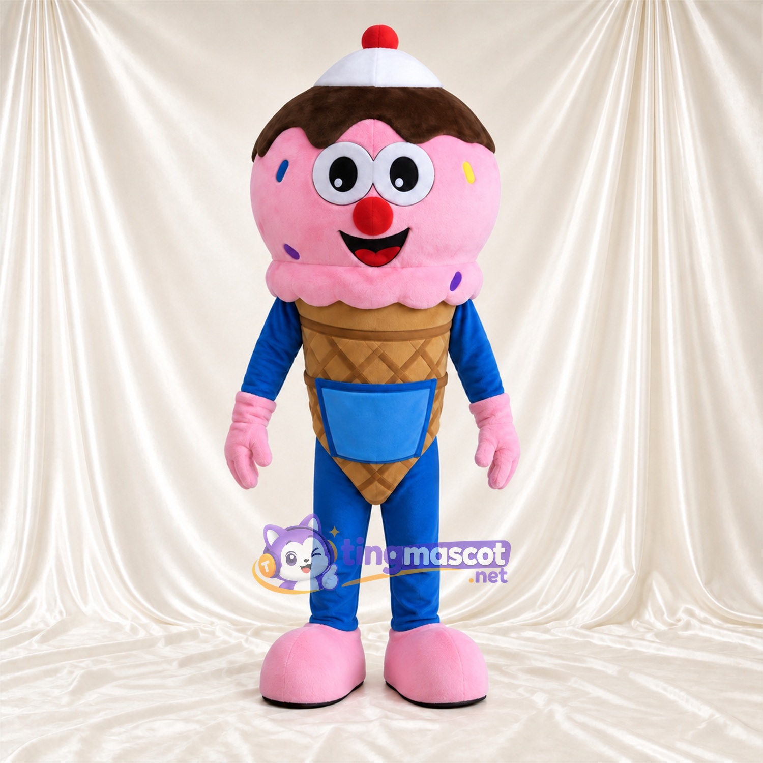 Maskottchenkostüm Eistüte – rosa Maskottchenkostüm Eistüte – rosa