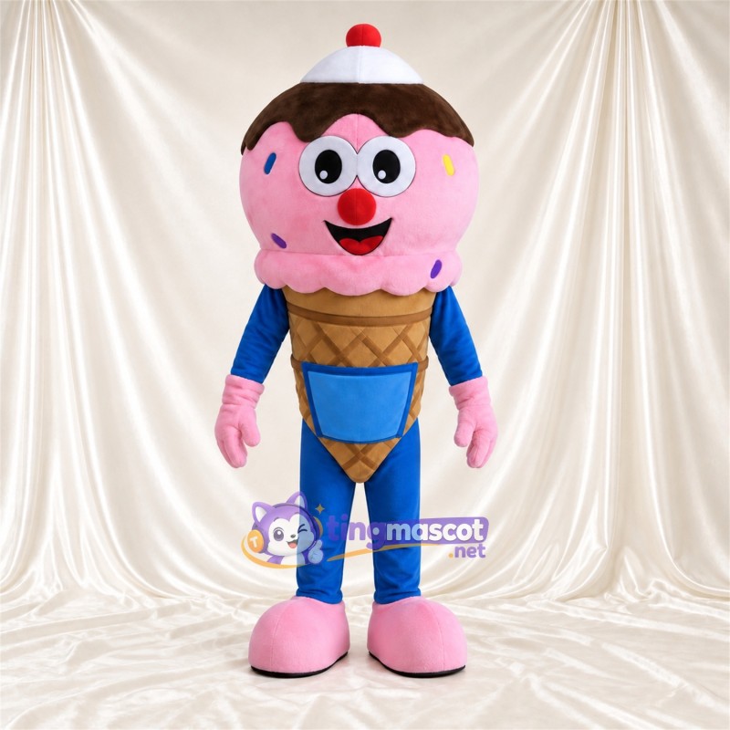 Maskottchenkostüm Eistüte – rosa Maskottchenkostüm Eistüte – rosa