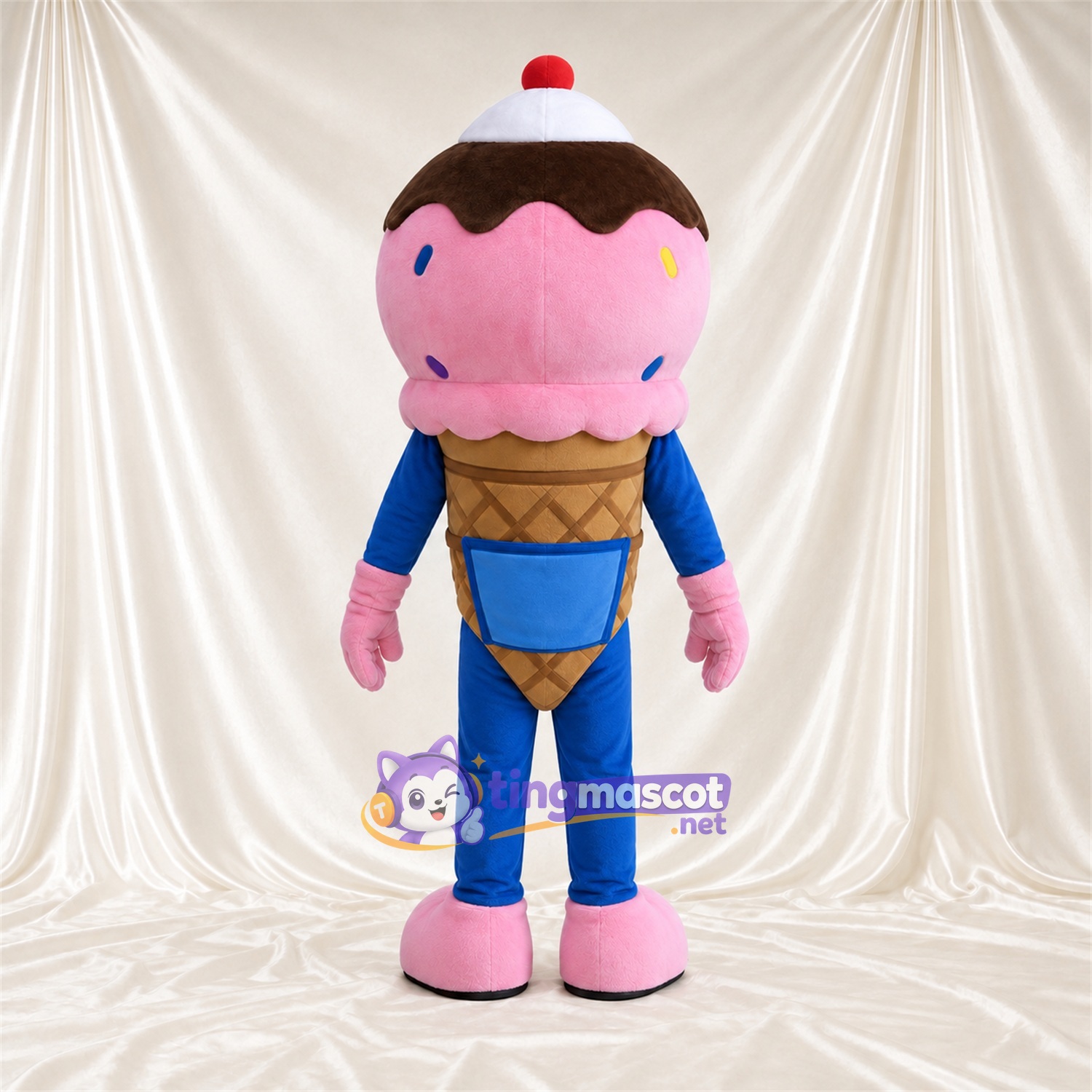 Maskottchenkostüm Eistüte – rosa Maskottchenkostüm Eistüte – rosa