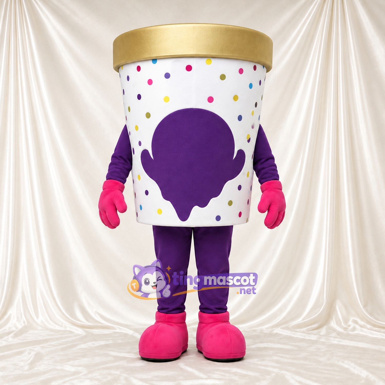 Costume de mascotte Glace – blanc / violet Costume de mascotte Glace – blanc / violet