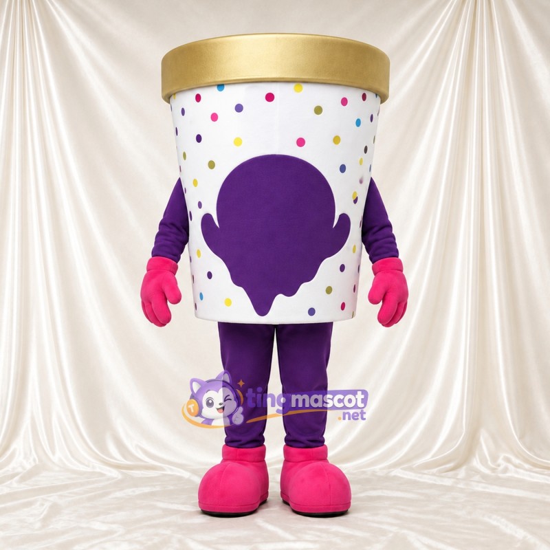 Costume de mascotte Glace – blanc / violet Costume de mascotte Glace – blanc / violet