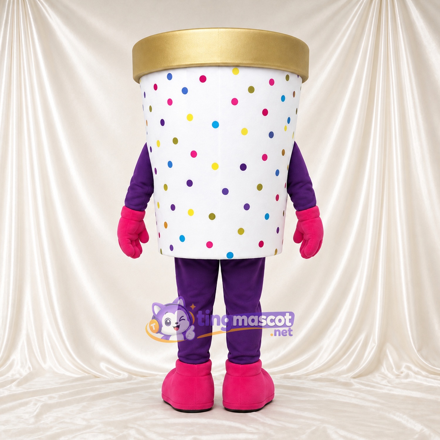 Costume de mascotte Glace – blanc / violet Costume de mascotte Glace – blanc / violet