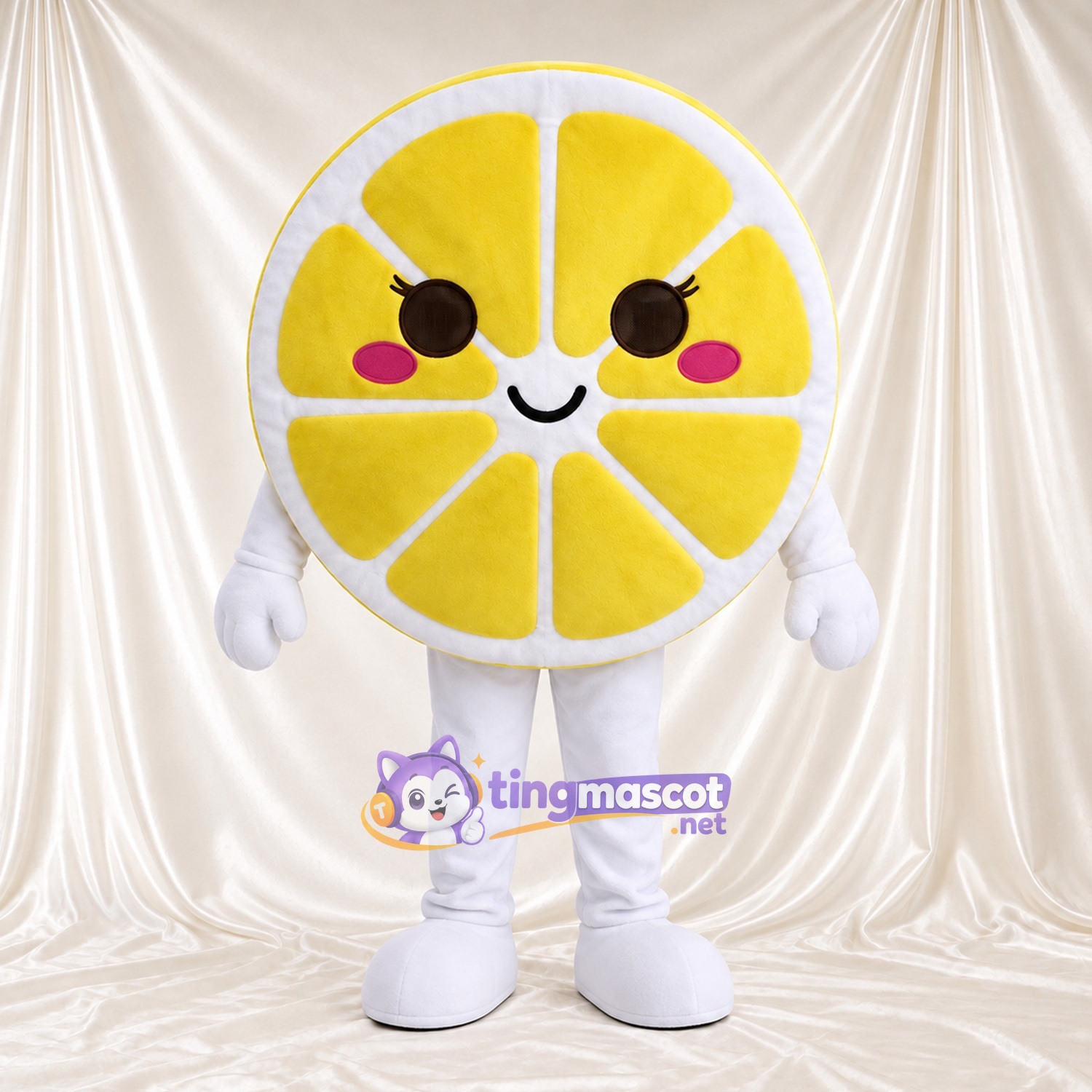 Costume de mascotte Citron – jaune – Forme de tranche Costume de mascotte Citron – jaune – Forme de tranche