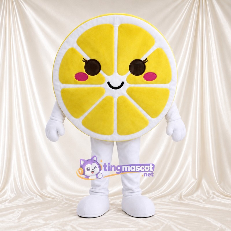 Costume de mascotte Citron – jaune – Forme de tranche