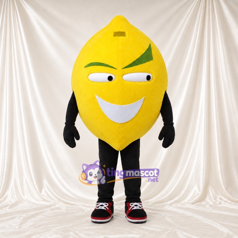 Costume de mascotte Citron – jaune – Jambes (noir) Costume de mascotte Citron – jaune – Jambes (noir)