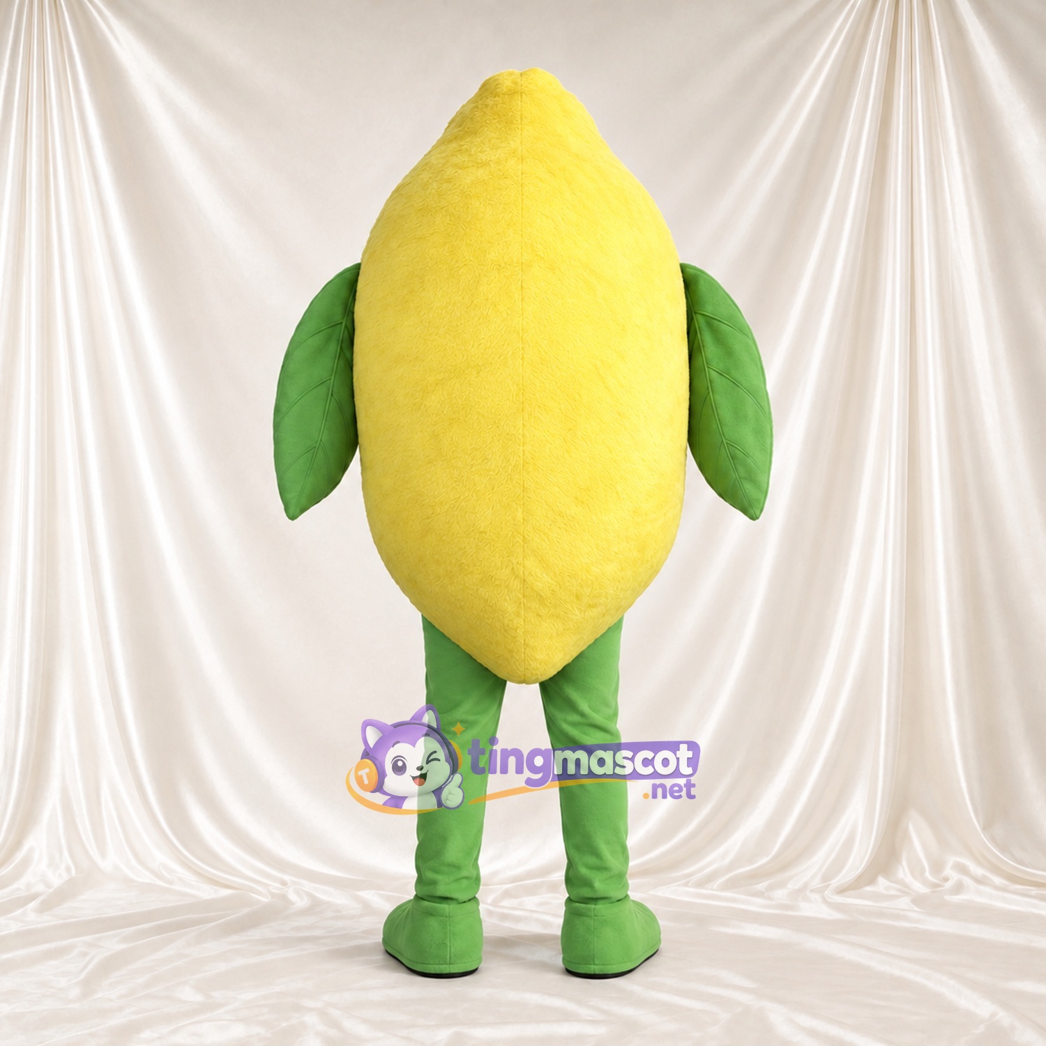 Costume de mascotte Citron – jaune – Feuille (vert); Jambes (vert) Costume de mascotte Citron – jaune – Feuille (vert); Jambes (vert)