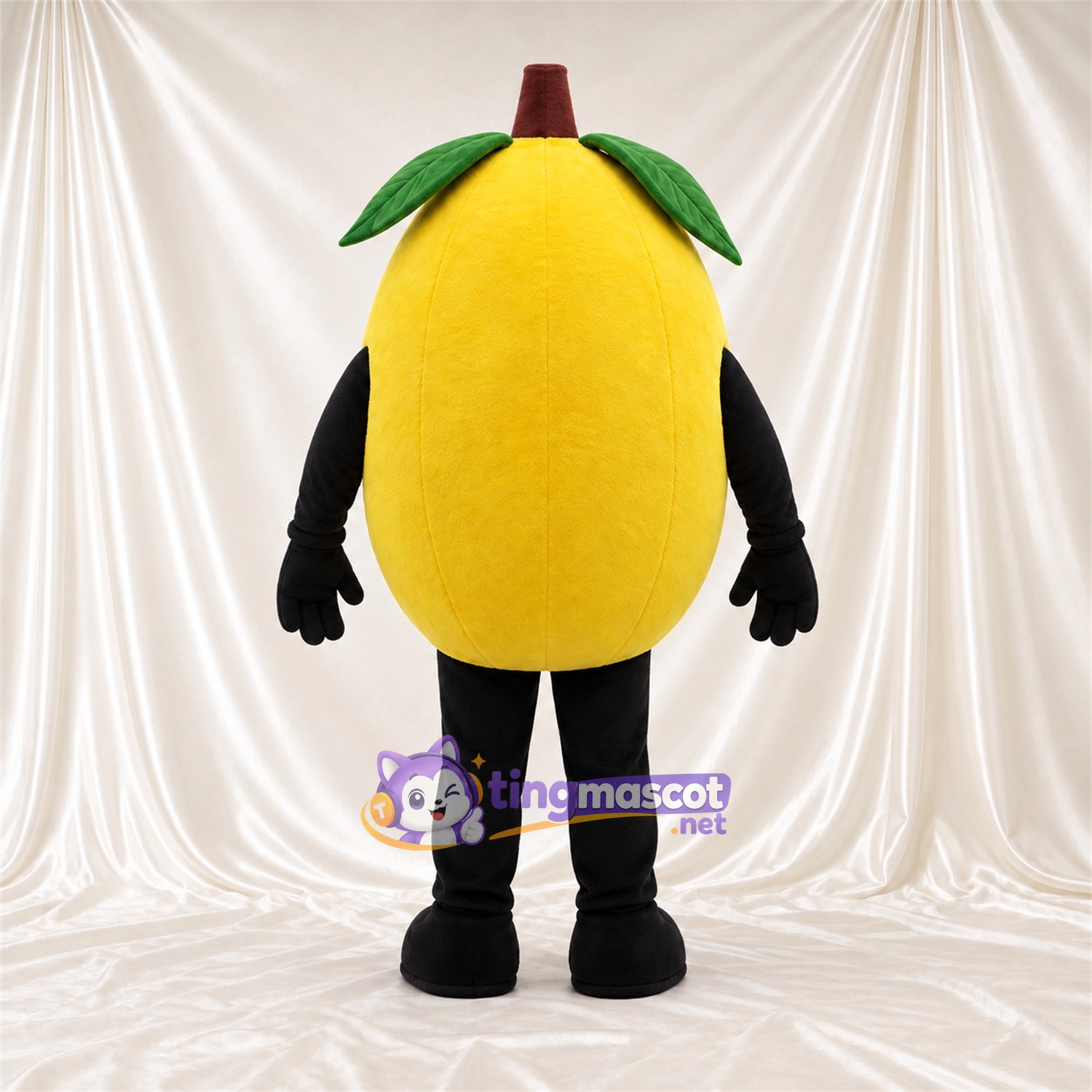 Costume de mascotte Citron – jaune – Langue (rose); Feuilles au sommet (vert) Costume de mascotte Citron – jaune – Langue (rose); Feuilles au sommet (vert)