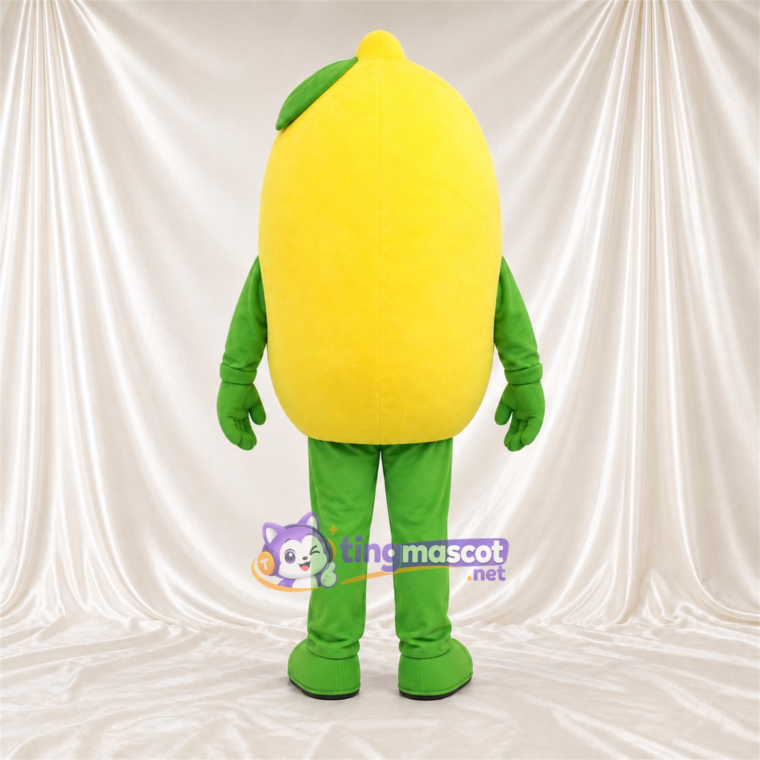Costume de mascotte Citron – jaune – Jambes (vert); Joues (rose) Costume de mascotte Citron – jaune – Jambes (vert); Joues (rose)