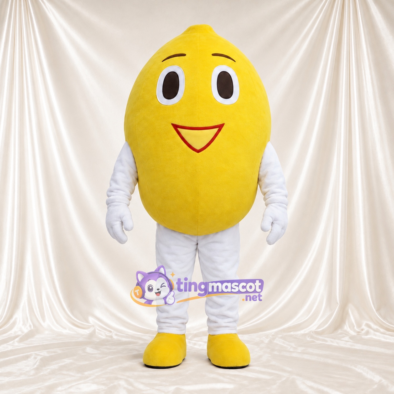 Costume de mascotte Citron – jaune – Gants (blanc); Bas des jambes (blanc) Costume de mascotte Citron – jaune – Gants (blanc); Bas des jambes (blanc)