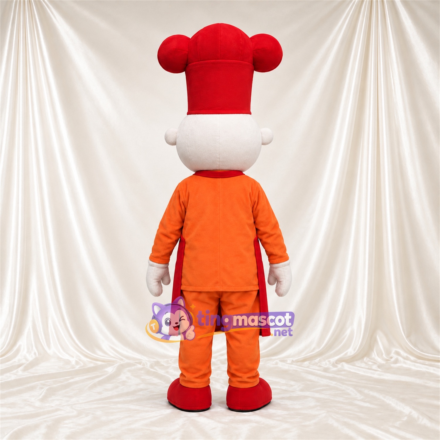 Costume de mascotte Chef cuisinier – rouge – Chapeau (rouge); Tablier