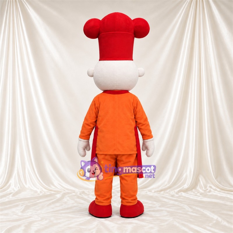Costume de mascotte Chef cuisinier – rouge – Chapeau (rouge); Tablier