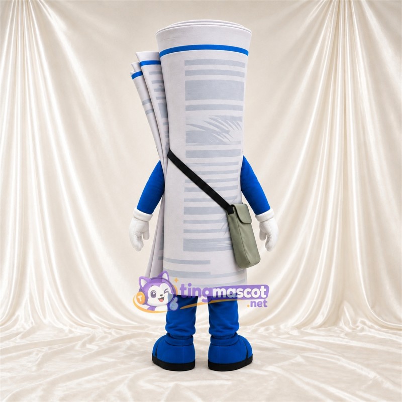 Maskottchenkostüm Zeitung – weiß / blau – Umhängetasche Maskottchenkostüm Zeitung – weiß / blau – Umhängetasche