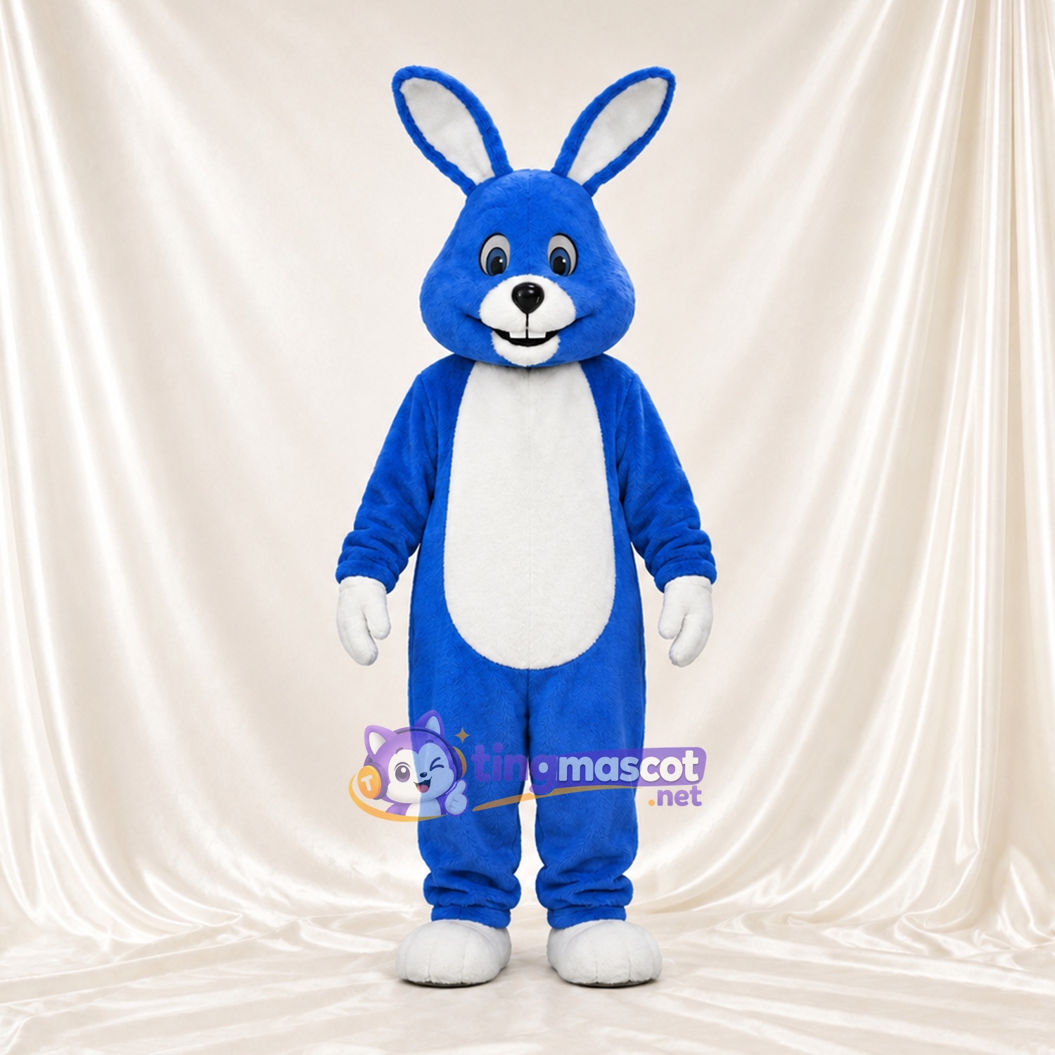 Blue Rabbit Mascot Costume - White Belly Blue Rabbit Mascot Costume - White Belly