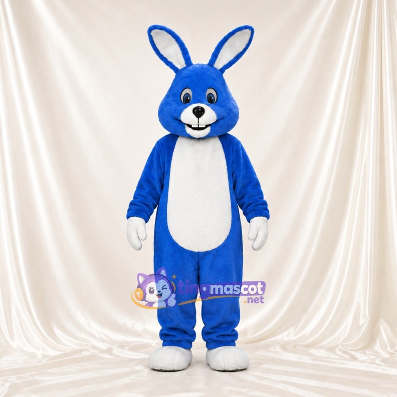 Blue Rabbit Mascot Costume - White Belly Blue Rabbit Mascot Costume - White Belly