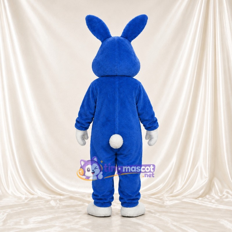 Blue Rabbit Mascot Costume - White Belly Blue Rabbit Mascot Costume - White Belly