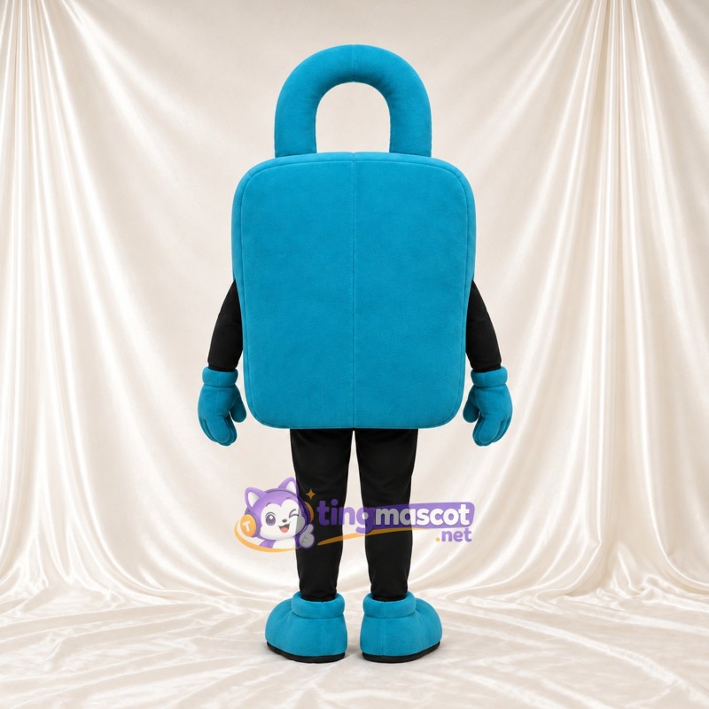 Costume de mascotte Sac de courses – bleu – Sourcils inclinés Costume de mascotte Sac de courses – bleu – Sourcils inclinés