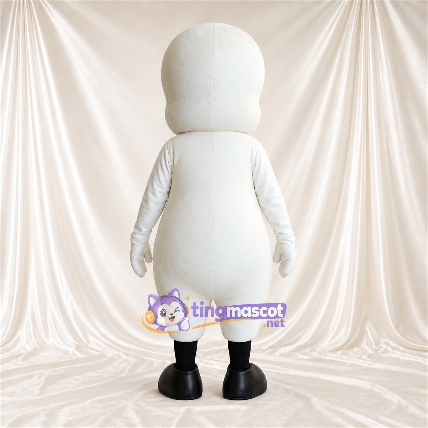 Costume de mascotte Fantôme – blanc – Pieds (noir); Yeux (bleu) Costume de mascotte Fantôme – blanc – Pieds (noir); Yeux (bleu)