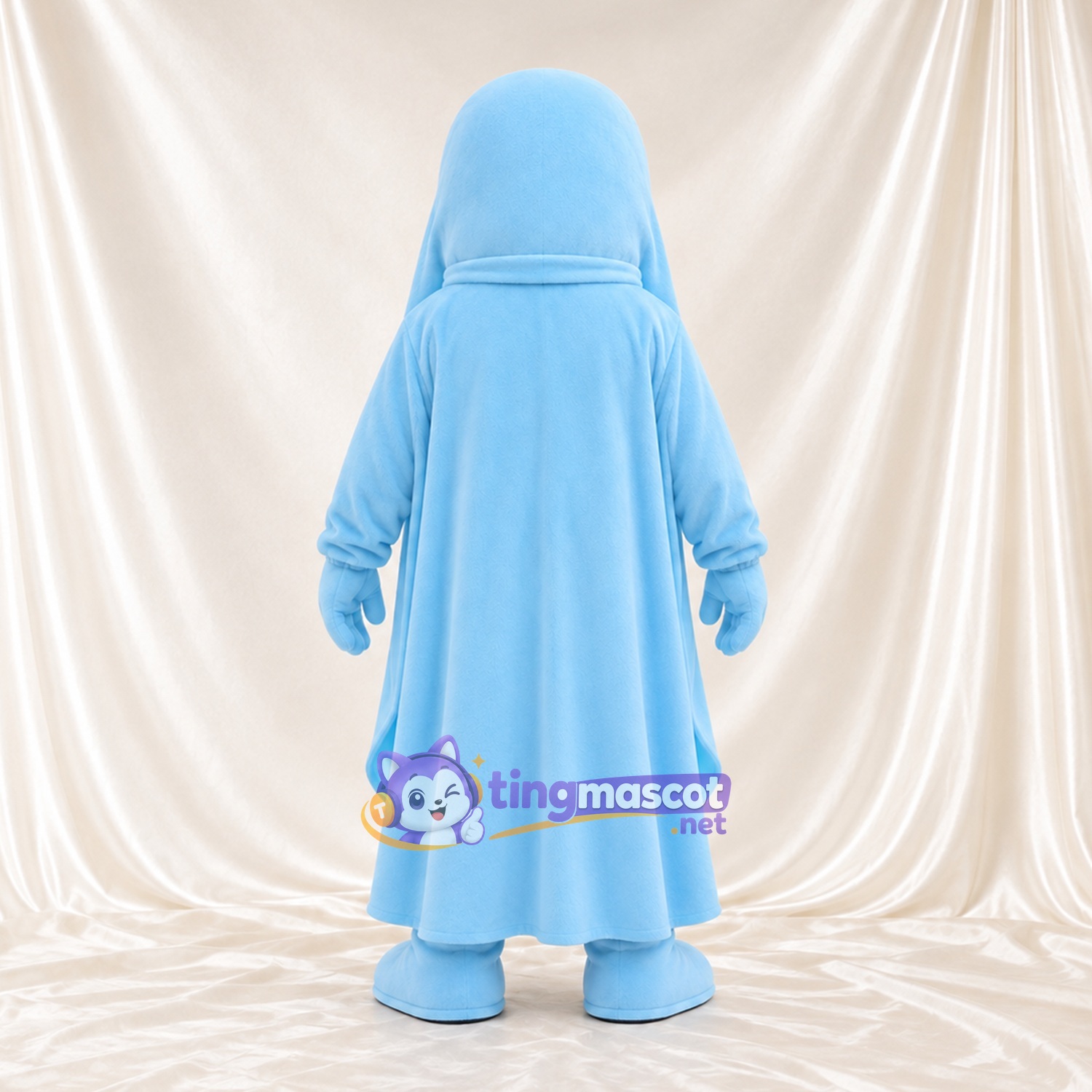 Blue Ghost Mascot Costume - Blue Bow Tie Blue Ghost Mascot Costume - Blue Bow Tie