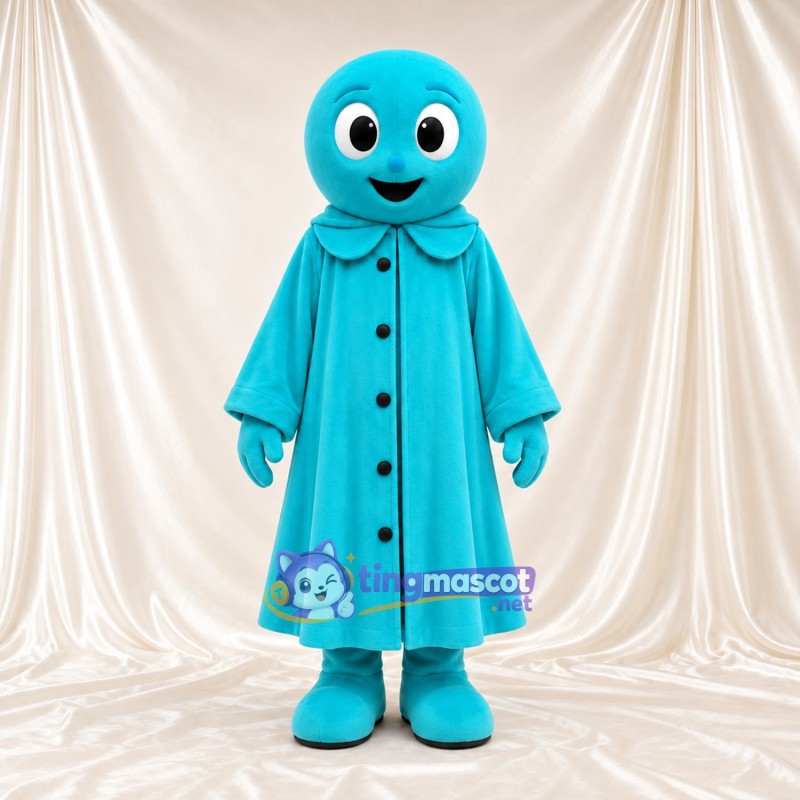 Blue Ghost Mascot Costume - Blue Coat Blue Ghost Mascot Costume - Blue Coat