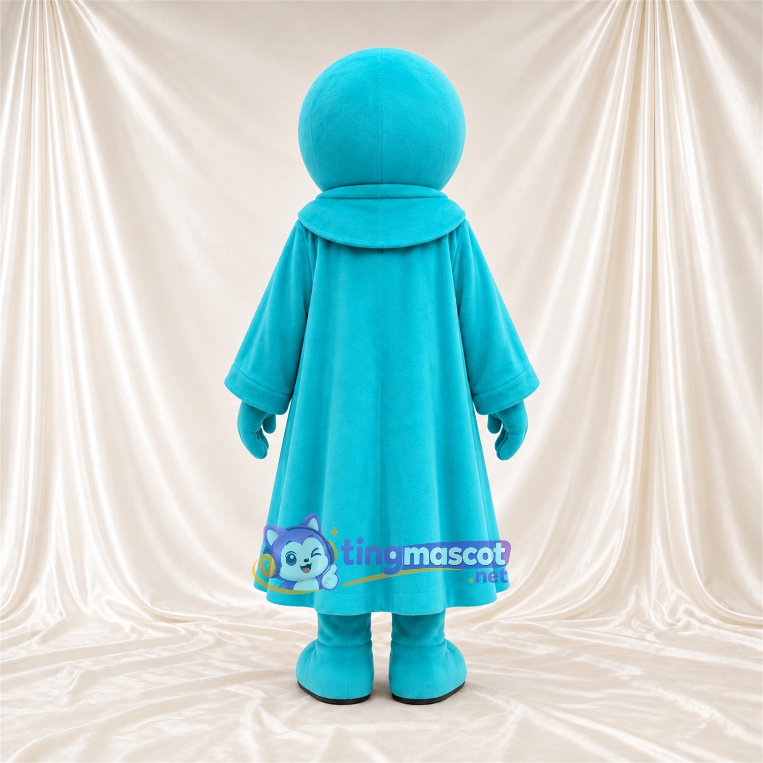 Blue Ghost Mascot Costume - Blue Coat Blue Ghost Mascot Costume - Blue Coat