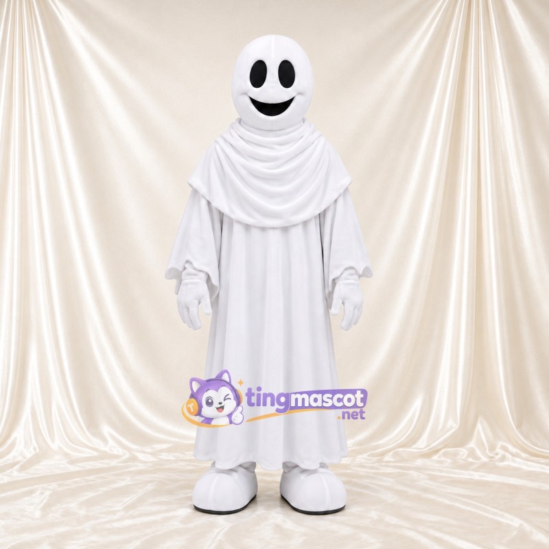 Maskottchenkostüm Geist – weiß – Robe; Umhang Maskottchenkostüm Geist – weiß – Robe; Umhang