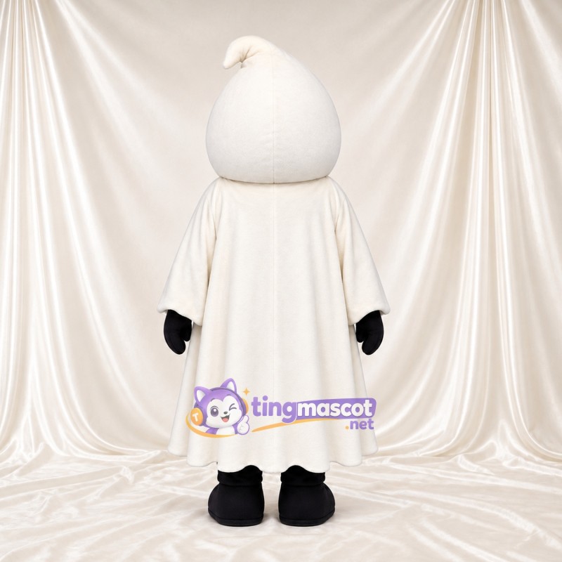 Costume de mascotte Fantôme – blanc – Boutons (noir); Tunique longue Costume de mascotte Fantôme – blanc – Boutons (noir); Tunique longue