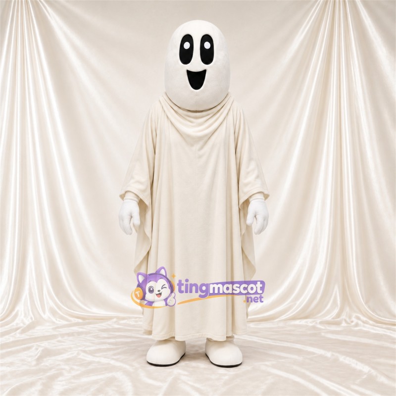 Maskottchenkostüm Geist – creme – Handschuhe (weiß); Robe Maskottchenkostüm Geist – creme – Handschuhe (weiß); Robe