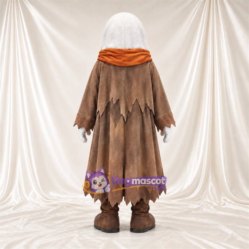 Maskottchenkostüm Geist – braun – Robe (braun); Schal (orange) Maskottchenkostüm Geist – braun – Robe (braun); Schal (orange)