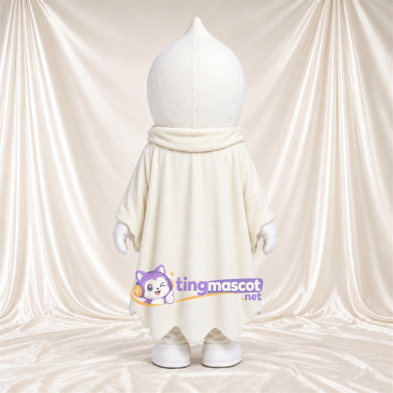 Maskottchenkostüm Geist – creme – Knöpfe (schwarz); Robe Maskottchenkostüm Geist – creme – Knöpfe (schwarz); Robe