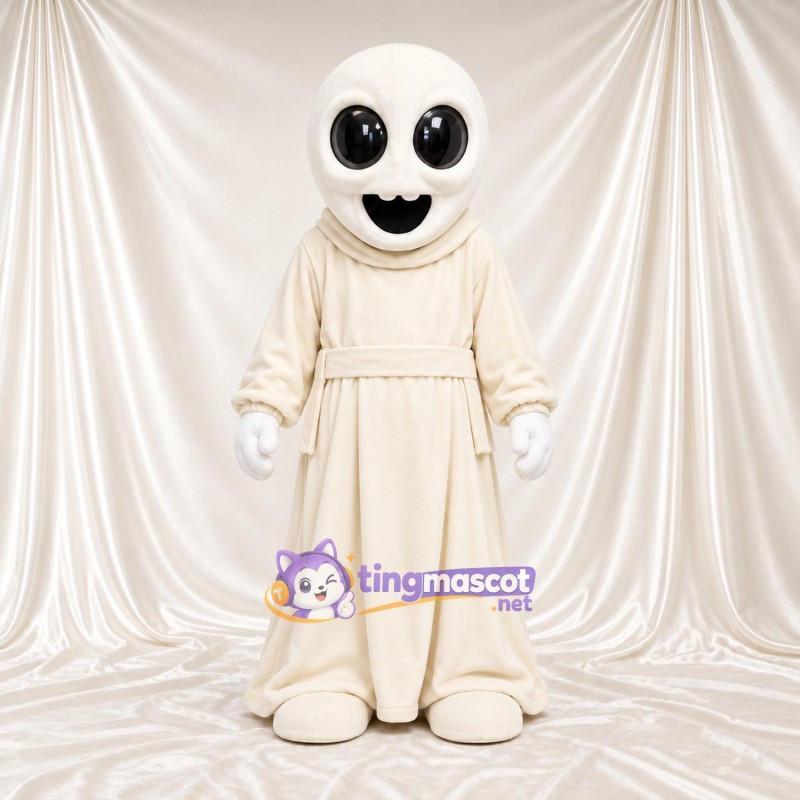 Maskottchenkostüm Geist – creme – Robe; Kopf Maskottchenkostüm Geist – creme – Robe; Kopf