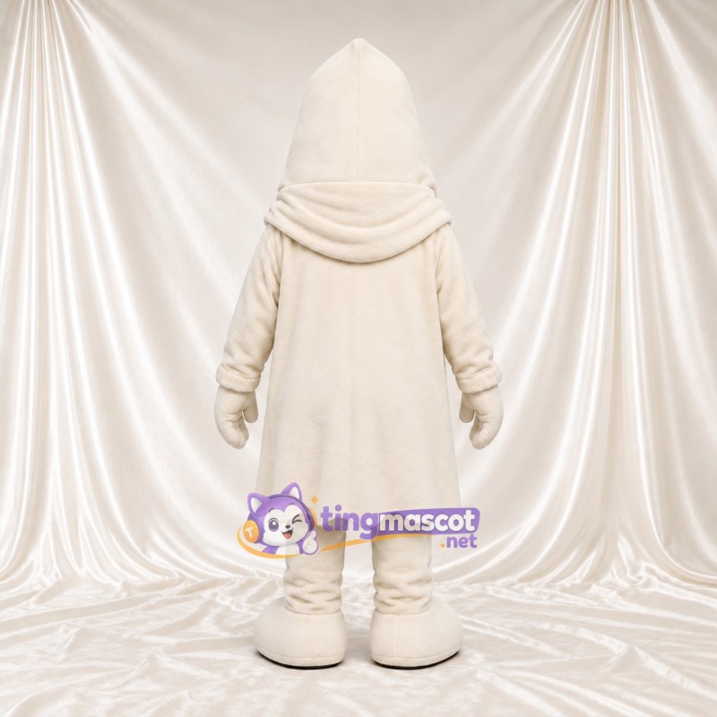 Maskottchenkostüm Geist – creme – Handschuhe (weiß); Zunge (rosa) Maskottchenkostüm Geist – creme – Handschuhe (weiß); Zunge (rosa)