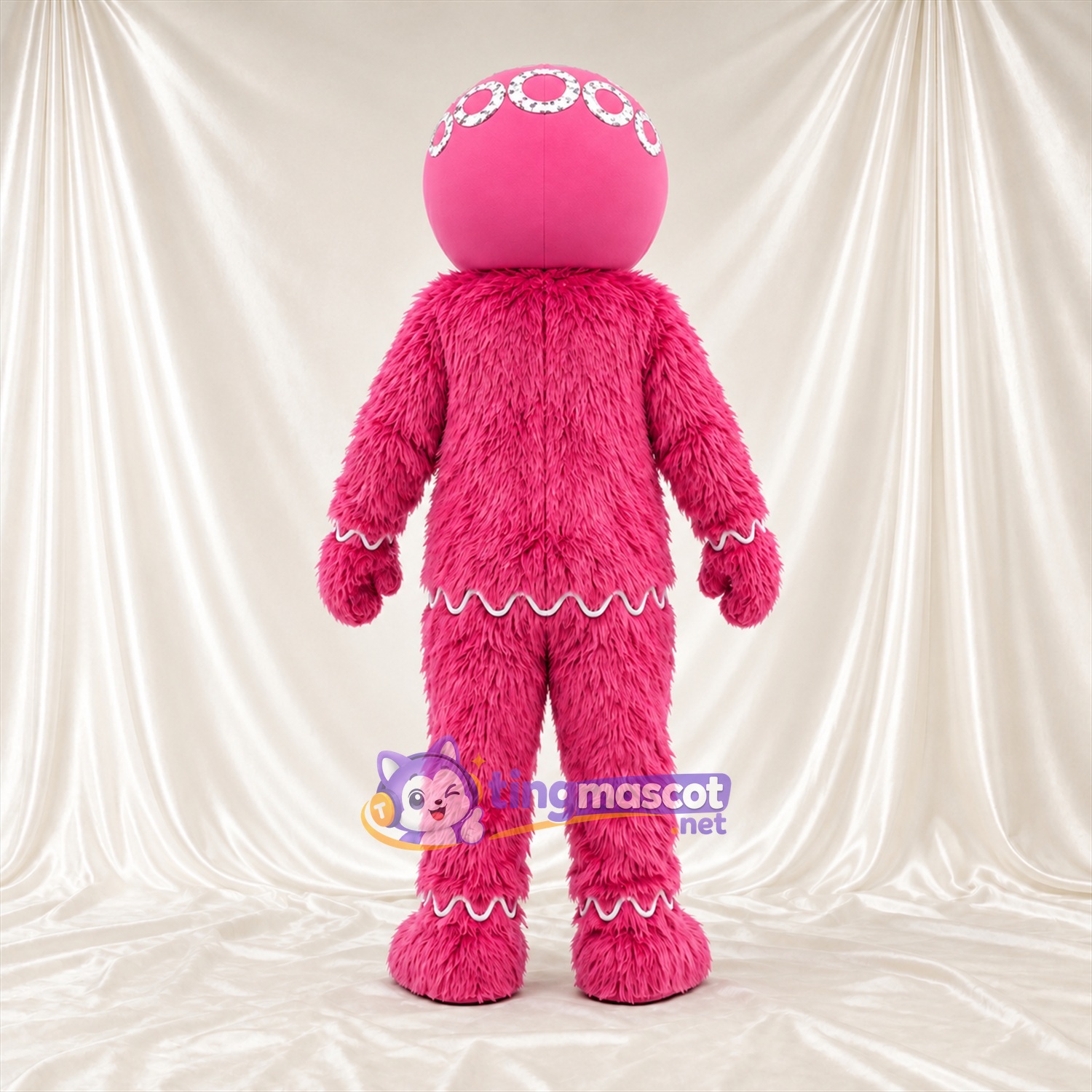 Costume de mascotte Bonhomme en pain d’épices – rose Costume de mascotte Bonhomme en pain d’épices – rose
